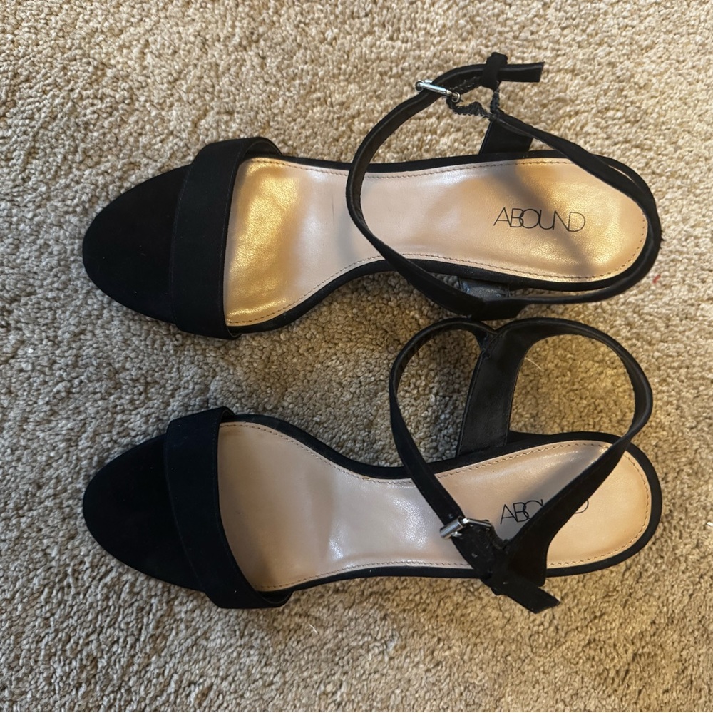 Abound Black and Gold Strappy Heels